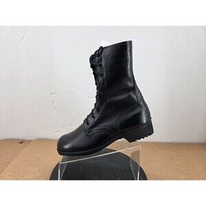 Vintage PJ Combat Boots Mens 9.5 R Black Leather 1973 Military 7-73